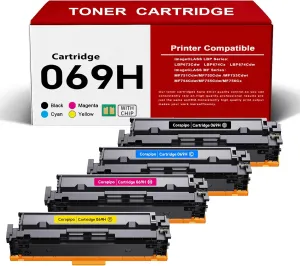 069H Toner Cartridge Set MF753Cdw Replacement for Canon 069/069H Toner Cartridge to Use with lmageCLASSMF753Cdw MF751Cdw MF756Cx LBP674Cdw LBP673Cdw Printers Ink