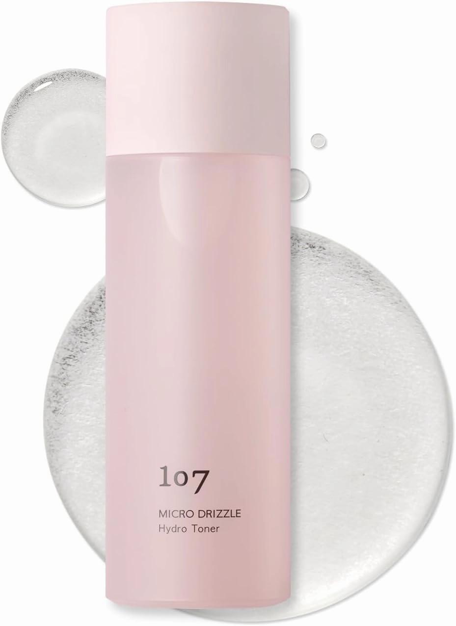107 Hyaluronic Acid Toner, Lightweight Face Moisturizer, Hydrates, Soothes, and Balances Skin, Refreshing Micro Toner for Dry Skin (5.2 fl oz)