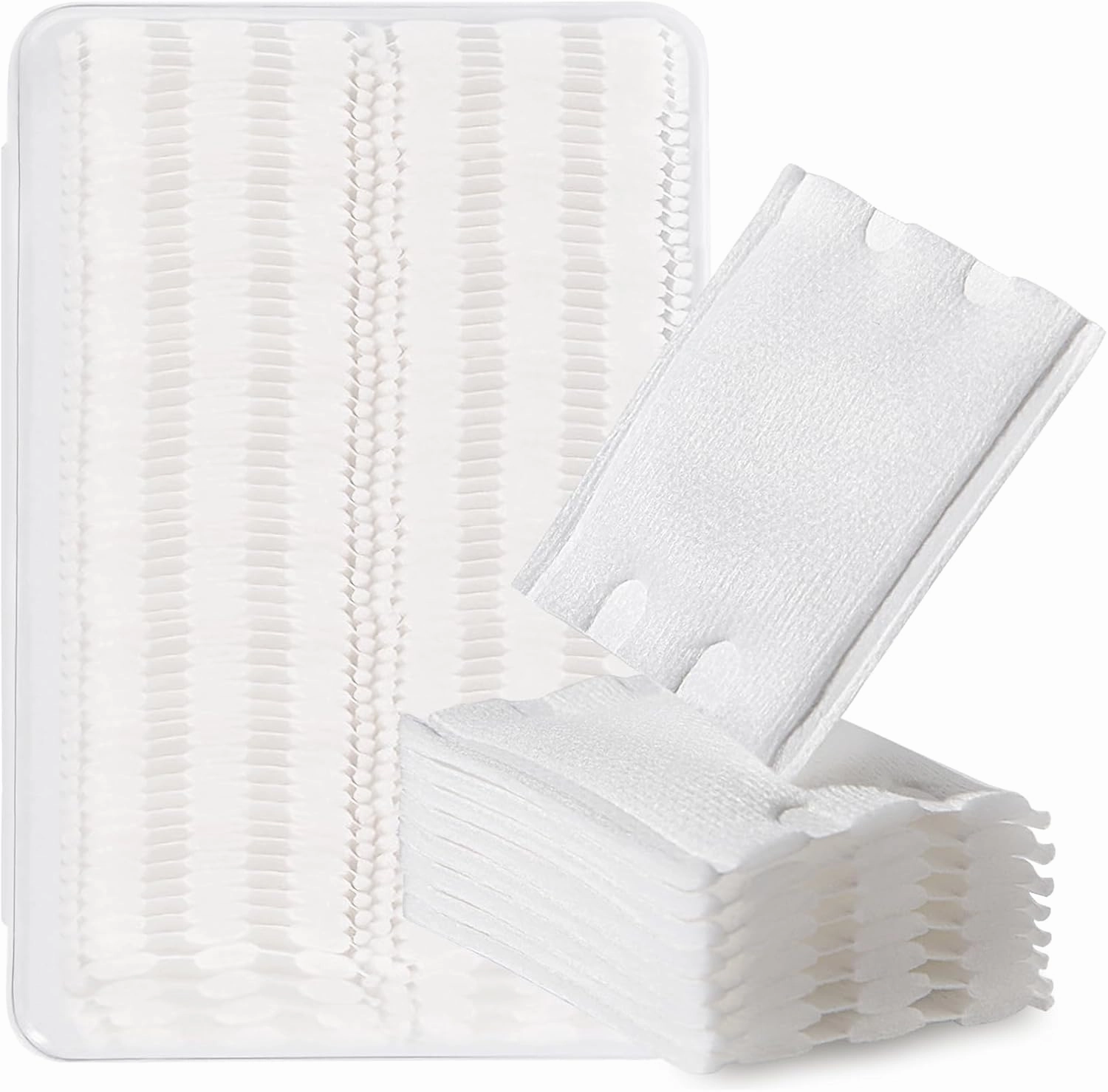 128 PCS Cosmetic Cotton Wool Pads - Square Non-Woven Lint-Free Cotton Pads for Face, Eye, Lip, and Nail Makeup Removal, Soft and Convenient