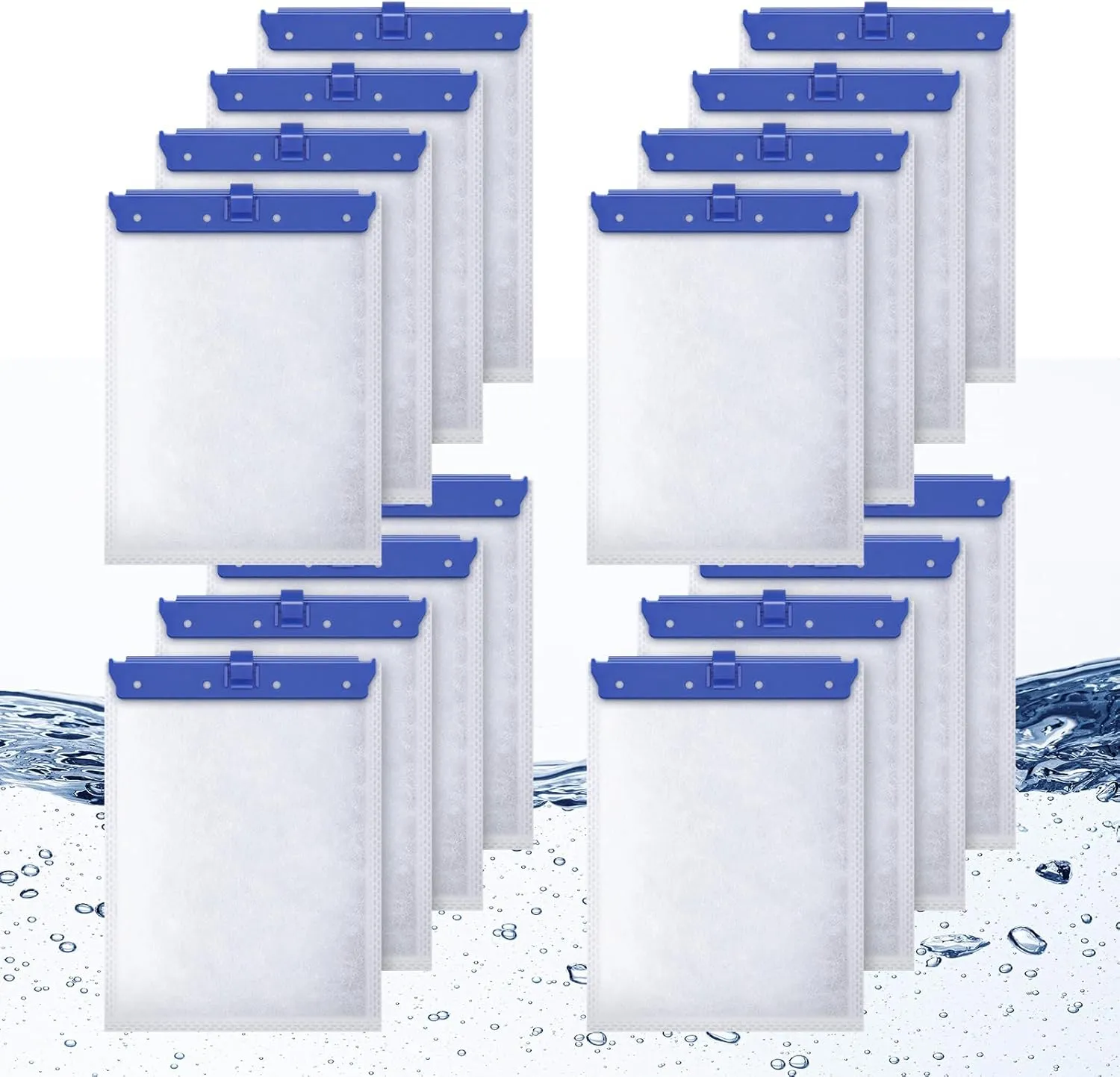 16 Count Large Filter Cartridges Compatible with Whisper Bio Bag Filters, Large Aquarium Filter Cartridge for Whisper 20i 40i, IQ20/30/45/60, PF20/30/40/60 and Repto Filter