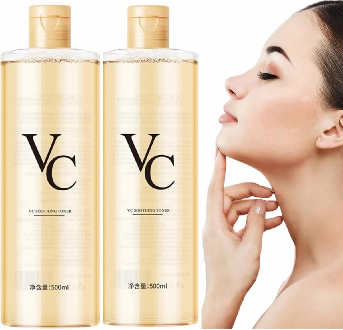 17.6 Oz Kniyea VC Toner, Kniyea VC Soothing Toner, Korean Vitamin C Refreshing Hydrating Rejuvenating Wet Compress Moisturizing Water Lotion (2)