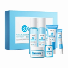 2 Pack For SADOER 8D Hyaluronic Acid Skin Care Gift Set,6 Piece Moisturizing Skincare Set,Cleansing Skin Care Kit,Facial Skin Care Sets Kits,cleanser toner lotion eye cream Facial creams serums