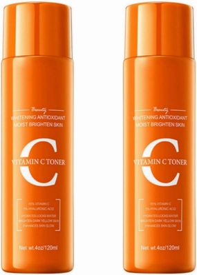 2 Pack for Sadoer Vitamin C 5X Face Toner,Moisturizing Facial Toning,Cleansing Hydrating Vitamin C Skin Care Toner,Soothes Skin,Enhances Absorption and brightens Skin Tone.120ml 4 FL OZ