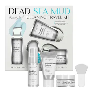 3-Piece Dead Sea Mud Cleaning Travel Kit Skin Care Set – Deep Purifying Facial Cleanser, Clear Silt Oil Control Mud Mask, Mineral Purifying Lotion