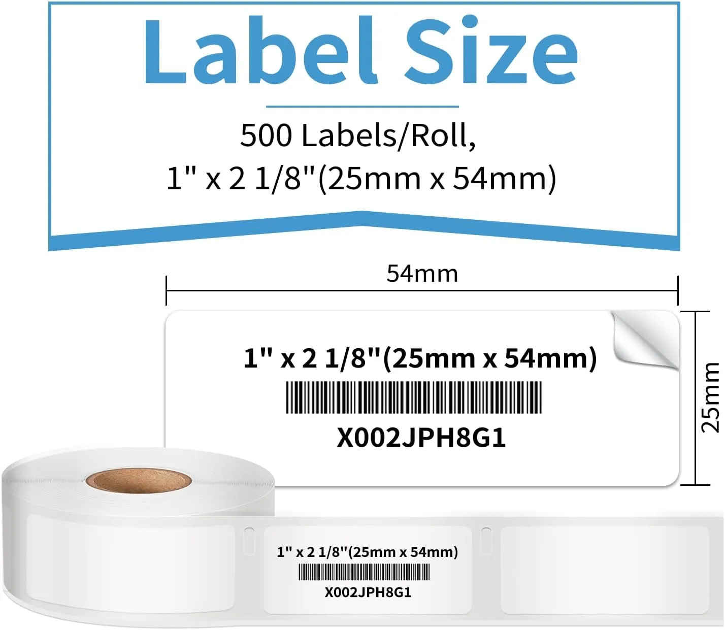 30336 Labels Compatible with Dymo LW 1" x 2-1/8" Multi-Purpose Address & Barcode for Label Writer 450 Turbo, 450, 4XL Desktop Printers, 25mm x 54mm, 4 Rolls - 500 Labels/Roll