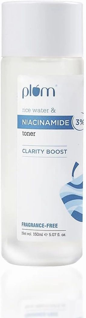 3% Niacinamide Toner with Rice Water|Vitamin B3 with Japanese Fermented Rice Water|Battles Blemishes & Acne|for Clear, Blemish-Free,Hydrated Skin | Suits All Skin Types | 100% Vegan,Transparent