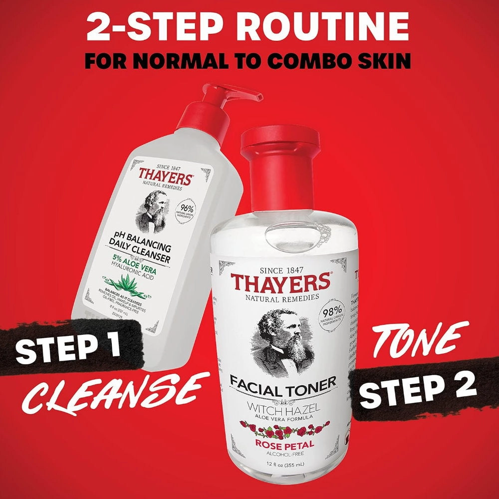 3pk Thayers Natural Remedies pH Balancing Daily Cleanser plus Rose Petal Toner