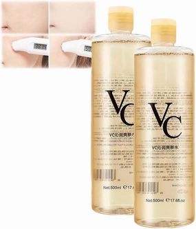 500ML New Vc Toner Intensive Brightening, Refreshing Texture Easy to Absorb Leaving Skin Hydrated and Shiny (2Pcs)
