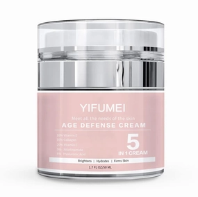 5 in 1 Age Defense Cream Collagen, Vitamin E, C and Nicotinamide Vitamin B Anti Aging Facial Cream - Restoring, Smoothing & Hydrating - Reduces Fine Lines, Wrinkles, Dehydrated Skin & More.
