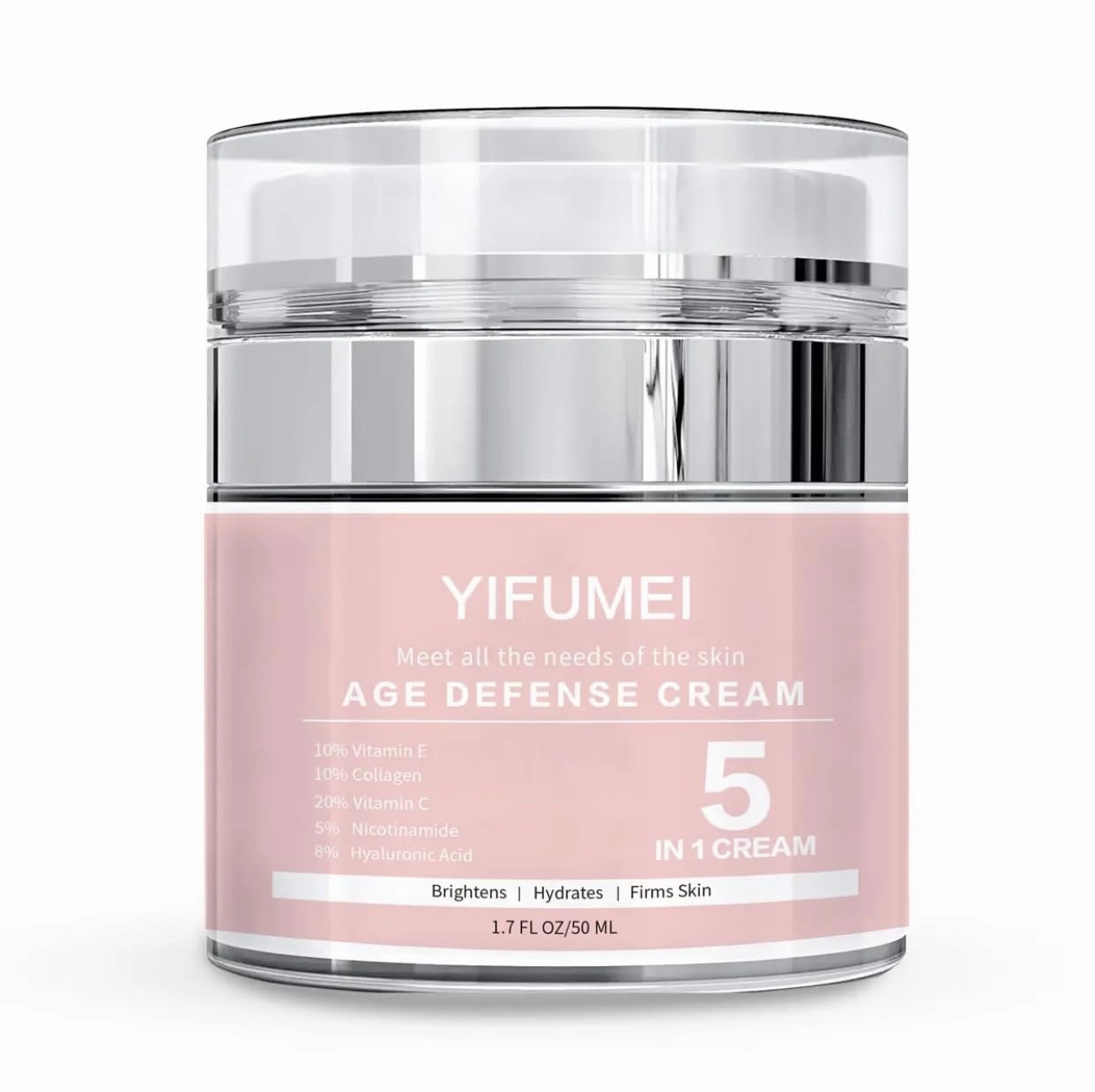 5 in 1 Age Defense Cream Collagen, Vitamin E, C and Nicotinamide Vitamin B Anti Aging Facial Cream - Restoring, Smoothing & Hydrating - Reduces Fine Lines, Wrinkles, Dehydrated Skin & More.