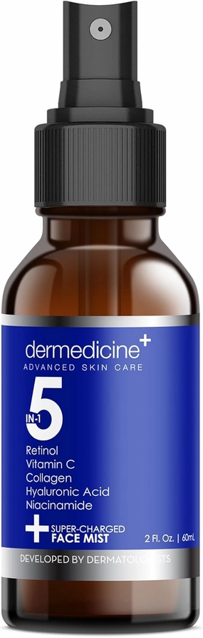 5 in 1 Super Charged Anti-Aging Face Mist w/Retinol, Vitamin C, Collagen, Hyaluronic Acid & Niacinamide | Hydrates, Refreshes & Brightens for a More Glowing Complexion | 2 fl oz, 60 ml
