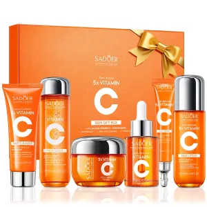 6-Piece Hydrating Skincare Set with Vitamin C & Niacinamide,TIKTOK Face Care Kit Includes Toner, Serum,Cleanser,Moisturizer, Eye Cream & Body Lotion | Unique Gift for Women