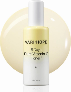 8 Days Pure Vitamin C Toner (3.5oz) - Hydrating, Mildly Acidic, Soothing Toner. Korean Skin Care. Stabilized Vitamin C, Kakadu Plum, Beta-Glucan.