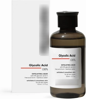 8% Glycolic Acid Toner for Glowing Skin | Multi-Functional Exfoliating Toner with Bamboo Water for Body, Face, Underarms & Scalp | for Women & Men | 150 ml