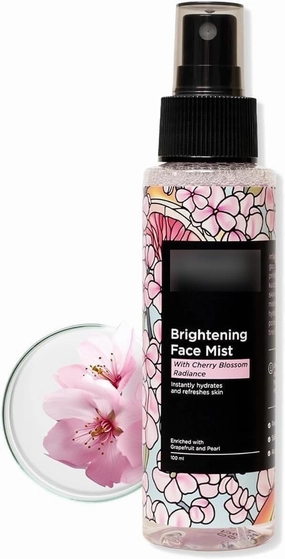 , Brighte.ning FA.ce Mi.st Toner for Glowing Skin (Floral Scent) with Cherry Blossom & Hyaluronic Acid | Instantly Hydrates & Brightens Skin | Gentle & Non-Irritating | Made in Korea (100ml)