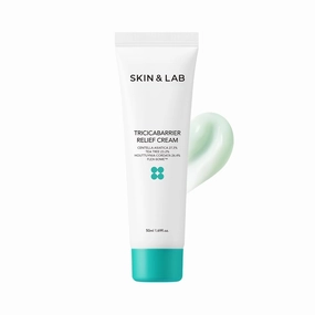 [SKIN&LAB] Tricicabarrier Relief Cream, Contains Heart Leaf, Cica and Tea Tree, After Sun Care Lotion for Sunburn, Korean Gel Moisturizer, Summer Skincare, 1.69 fl. oz.