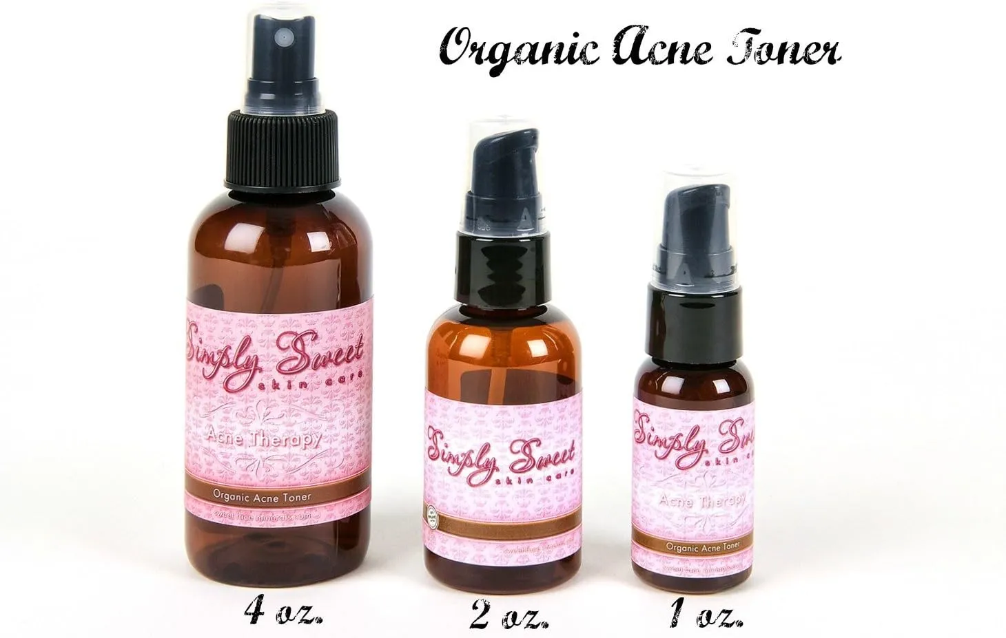 ACNE THERAPY KIT (4oz SET with BAG) Facial Cleanser Toner Moisturizer Blemish Skin Care Oily Clogged Pores Blackheads Pimples