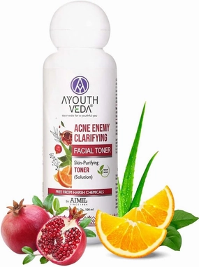 Acne Enemy Clarifying Facial Toner | Powered with Pomegranate Extract, Hydrating Rose Water & Refreshing Peppermint | Tightens Pore & Makes Skin Even Tone (Pack of 1; 100ml)
