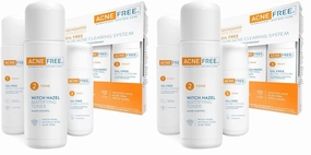 AcneFree 3 Step 24 Hour Acne Treatment Kit - Clearing System W/Oil Cleanser, Witch Hazel Toner & Lotion - Acne Solution W/ Benzoyl Peroxide for Teens & Adults