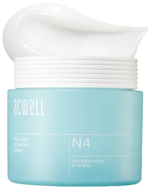 ACWELL Real Aqua Balancing Cream 1.69 fl.oz. - Moisturizing pH Balancing Face Cream, Soothing Skin Troubles and Redness for Sensitive Skin, Refreshing Gel Moisturizer, Improving Skin Texture