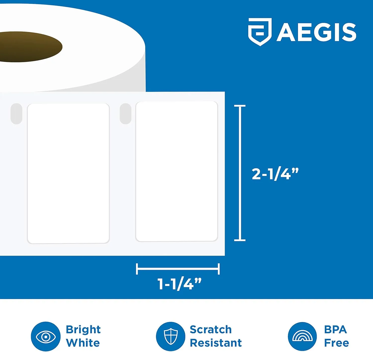 Aegis Adhesives - Compatible Direct Thermal Labels Replacement for DYMO 30334 (2-1/4" X 1-1/4") Barcode, UPC, FBA - Use with Labelwriter 450, 450 Turbo, 4XL Printers (20 Rolls)