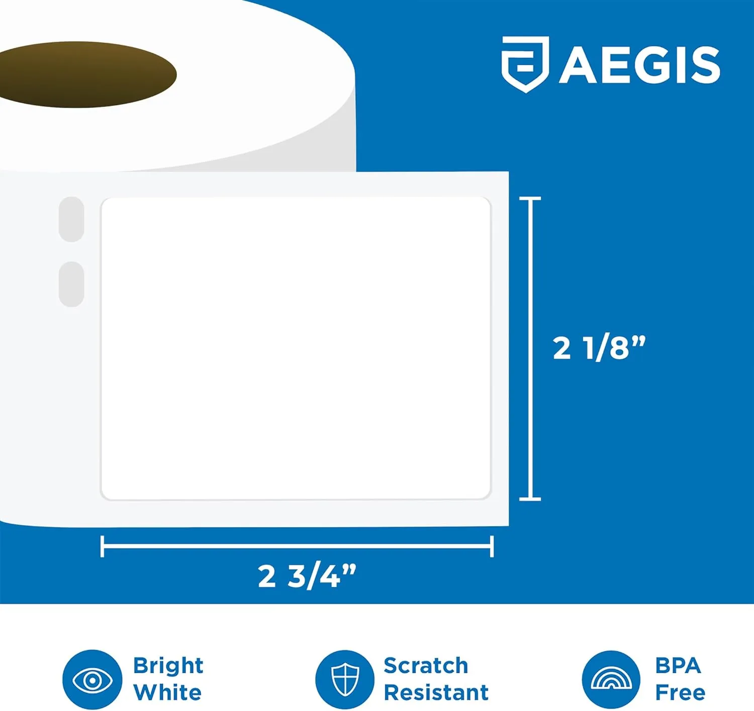 Aegis Adhesives - Compatible Labels Replacement for DYMO 30258 (2-1/8" X 2-3/4") Diskette Media & Veterinary - Use with Labelwriter 450, 450 Turbo, 4XL Printers (16 Rolls)