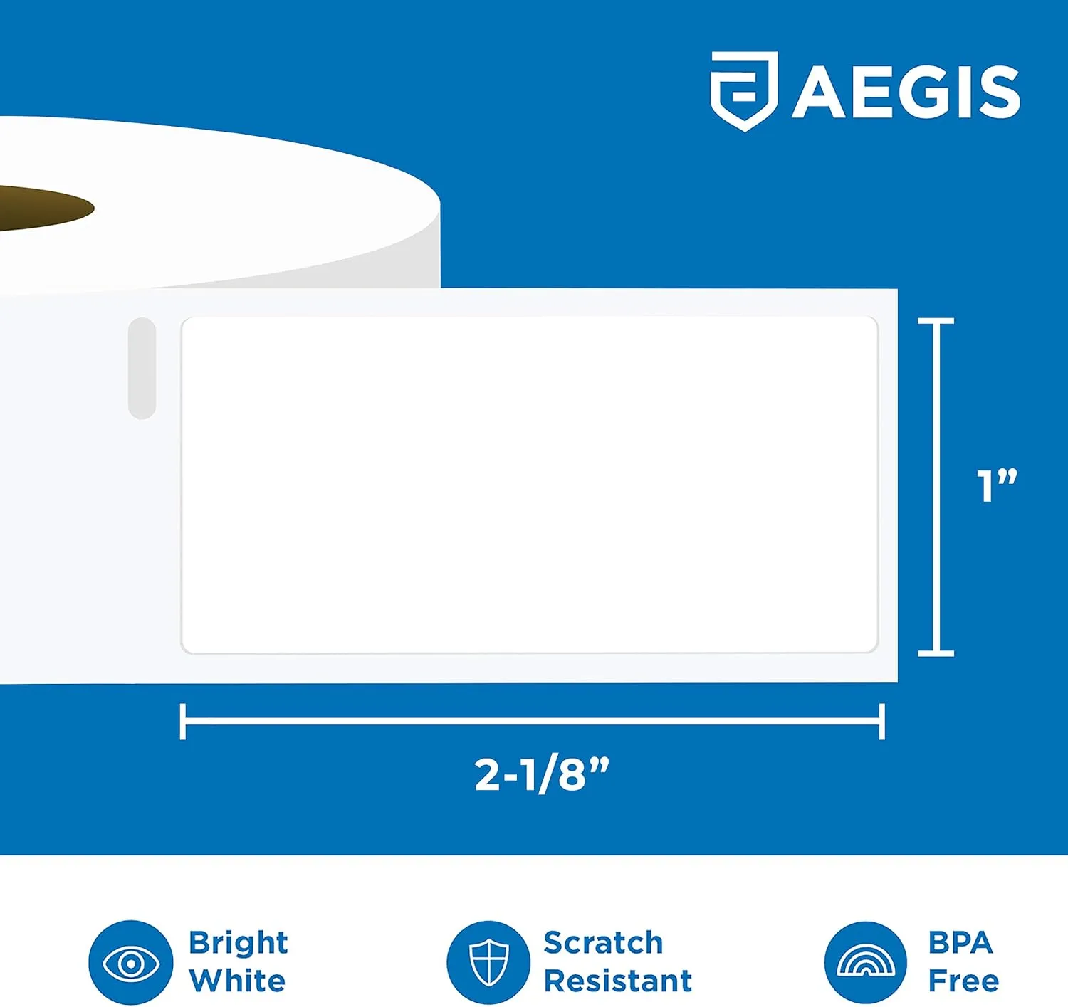 Aegis Adhesives - Compatible Multipurpose Labels Replacement for DYMO 30336 (1" X 2-1/8") Address & Barcode - Use with Labelwriter 450, 450 Turbo, 4XL Printers (24 Rolls)