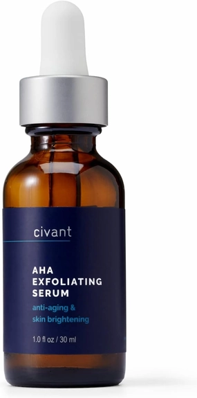 AHA Exfoliating Serum with Glycolic Acid - Face Exfoliant Promoting Faster Skin Renewal and Absorption - Slows Aging - Brightening and Smoothing Toning Solution - Made in The USA, 1.0 oz