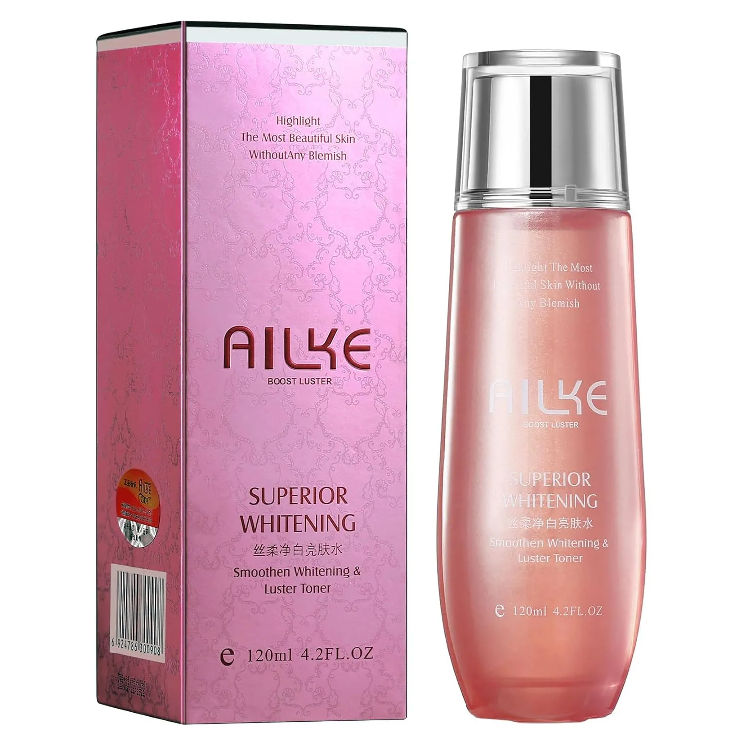 AILKE Smoothen Boost Luster Face Toner, Clean Skin, Moisturizing, Hydration, Minimizes Large Pores, Facial Toner to Balance Skin and Remove Impurities, 4.2 fl oz (Pack of 1)