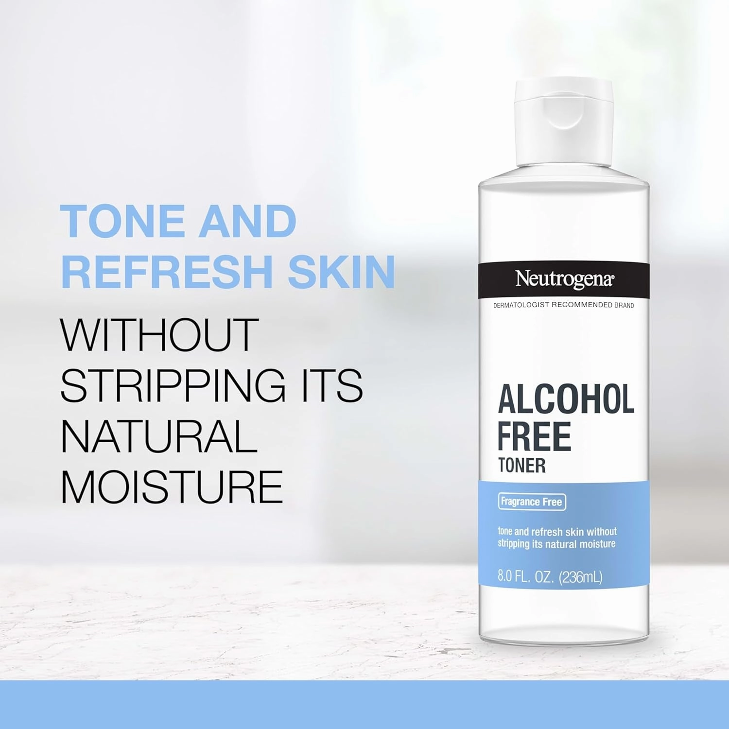 Alcohol-Free Gentle Daily Fragrance-Free Face Toner to Tone & Refresh Skin, Toner Gently Removes Impurities & Reconditions Skin, Hypoallergenic, 8 Fl. Oz
