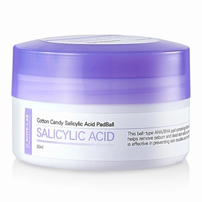 ALIVELAB Cotton Candy Salicylic Acid PadBall Exfoliating pads for Dead Skin, Sebum and Blemishes Acne Treatment Toner Pad (1.69 fl.oz)