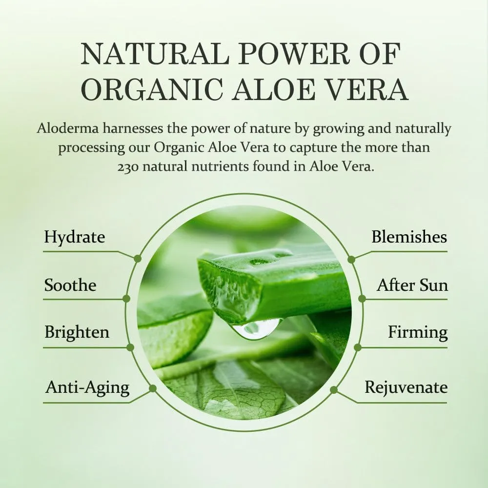 Aloderma Soothing Facial Toner Made with 91% Organic Aloe Vera, Alcohol Free Toner for Face for Sensitive Skin with Allantoin and Hyaluronic Acid - Natural Aloe Face Toner for Dry, Red Skin - 4.2oz