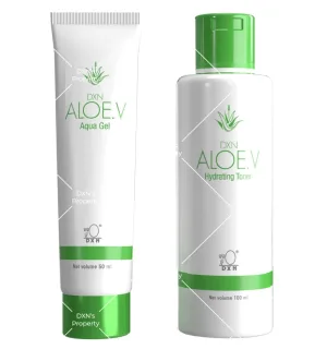 Aloe. V (Aloe vera) Aqua Gel 50ml DXN & Aloe. V (Aloe vera) Hydrating Toner 100ml DXN - Moisturizing Hydrating easy absorbed Facial Skincare formula