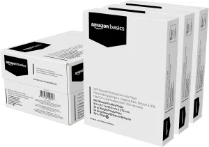 Amazon Basics 30% Recycled Multipurpose Copy Printer Paper, No Jams, 8.5-x-11-inch, 3 Reams (1500 Sheets), White
