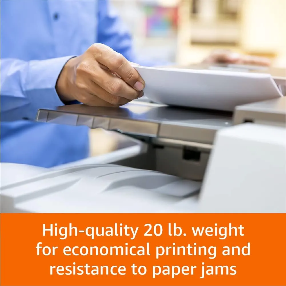 Amazon Basics Multipurpose Copy Printer Paper, 8.5 x 11 in, 20 lb, 3 Reams, 1500 Sheets, 92 Bright, White