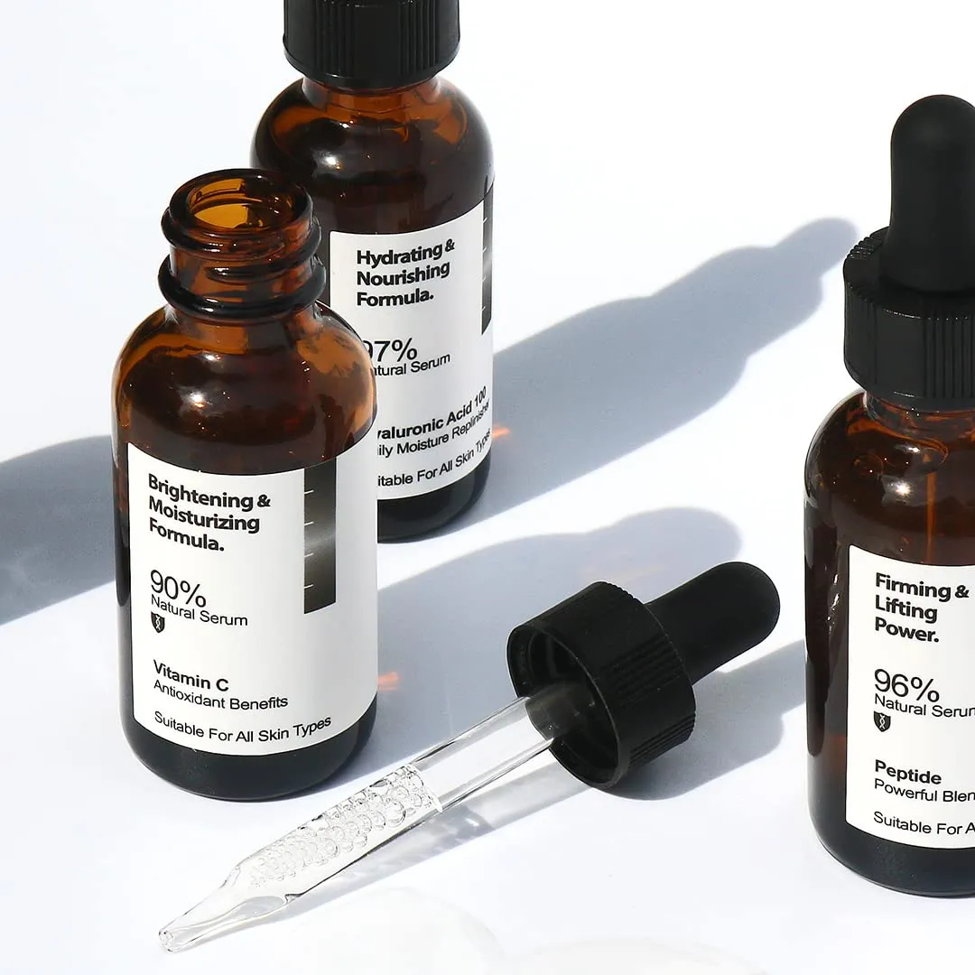 Anti Aging Facial Serum Sensivite Skin Face 30ml 1fl oz by TRUE NATURE SKINCARE Vitamin C Hyaluronic Acid Daily Skincare Collagen Peptide (Peptide)
