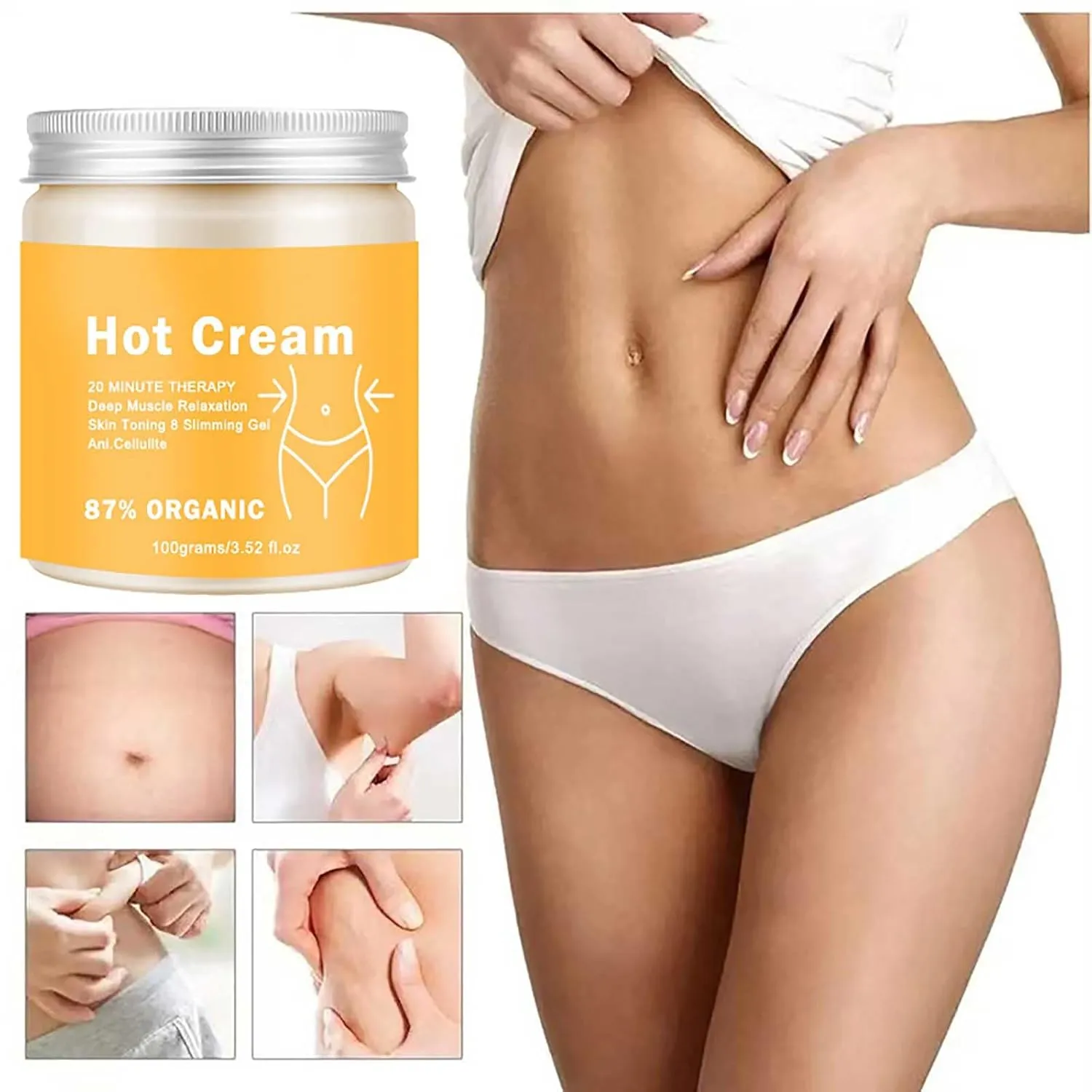 Anti-Cellulite & Slimming Cream,Hot Cream Cellulite And Fat Burner,Belly Fat Burning Cream Stomach Slimming Skin Toner Firming Gel,Inner Thigh Firming Cream For Legs,Hot Cream For Women (2PCS)
