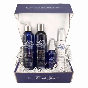 Anti-Aging Skin Care Set for Women & Men – 4-Piece Kit with 10% Glycolic Acid Cleanser, Glycolic Acid Toner, Hyaluronic Acid Serum, and Vitamin C Moisturizer