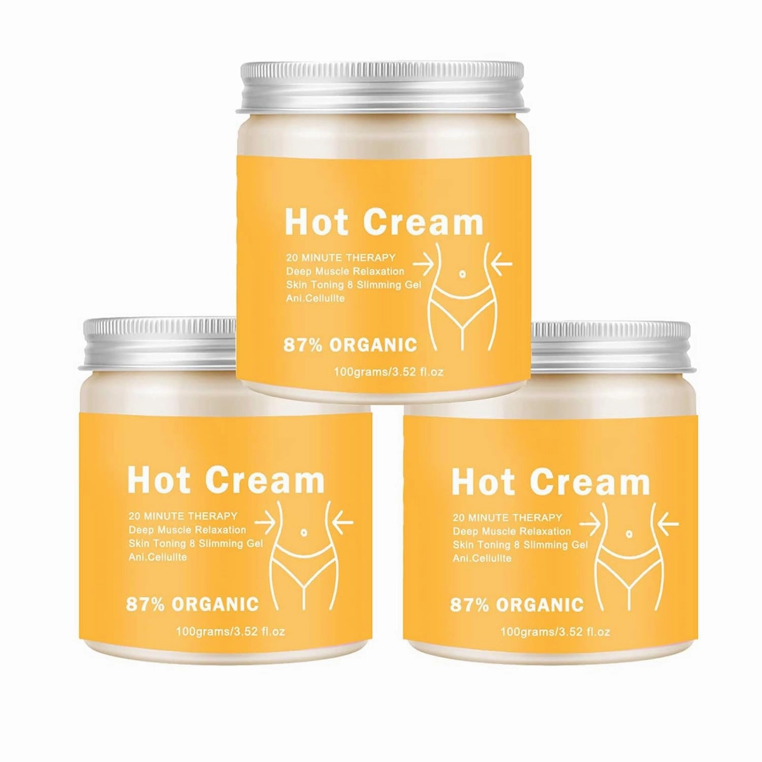 Anti-Cellulite & Slimming Cream,Hot Cream Cellulite And Fat Burner,Belly Fat Burning Cream Stomach Slimming Skin Toner Firming Gel,Inner Thigh Firming Cream For Legs,Hot Cream For Women (3PCS)