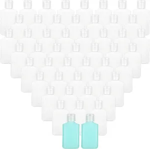 APACALI 100PCS Plastic Travel Bottles 2oz Mini Shampoo Bottles Small Empty Bottles Refillable Cosmetic Containers with Flip Cap Clear Portable Small Bottles for Liquid, Lotions, Toner, Body Soap