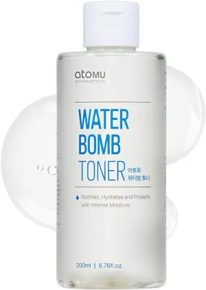Atomu Water Bomb Toner, Moisturizing Soothing Mildly Acid Toner, Hypoallergenic, Exfoliating, Hydration Boost (6.76 fl.oz.)