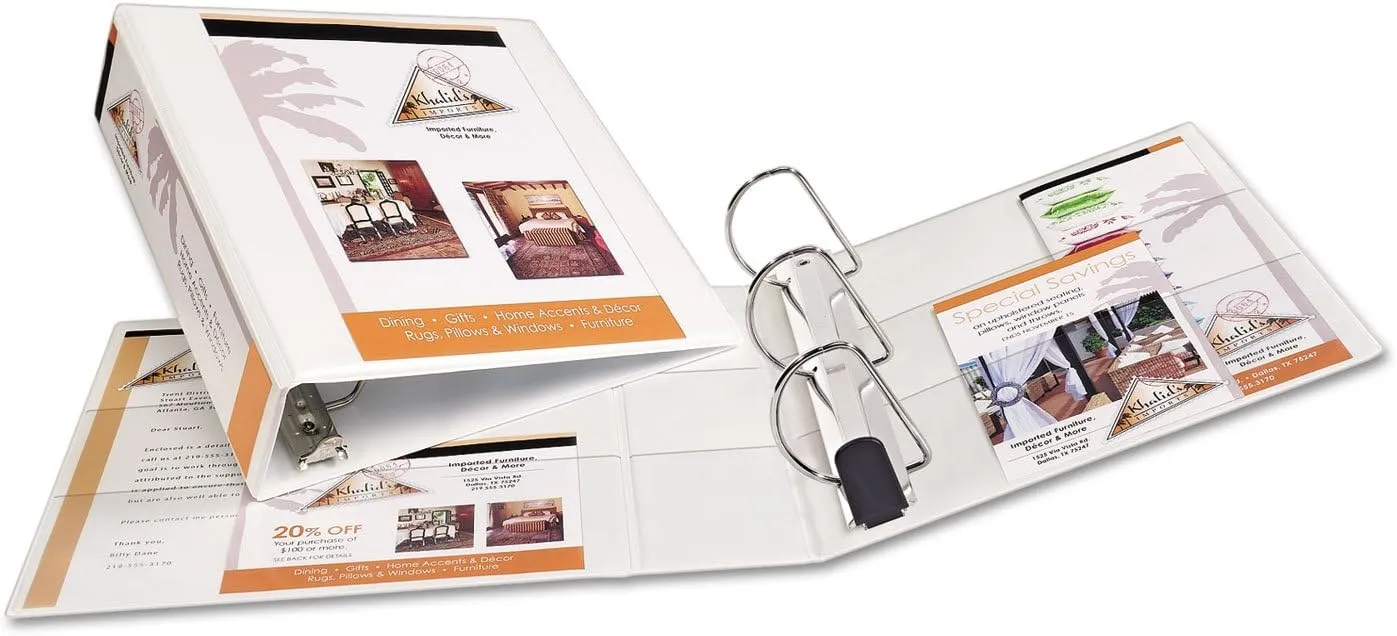 Avery Heavy-Duty Non Stick View Binder with Durahinge and Slant Rings, 3 Rings, 3" Capacity, 11 X 8.5, White, (5604)