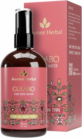Avi mee Herbal Gulabo Premium Rose Water-110 ml | Skin, Face and Hair Toner | No Paraben, No Alcohol | Balances & Restores Skin's pH Levels | for All Skin Types