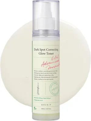 AXIS-Y Dark Spot Correcting Glow Toner - Brightening & Hydrating with 5% Niacinamide, Glutathione & Hyaluronic Acid - Vegan Korean Skin Care Exfoliator Face Toner for All Skin Types - 4.22 fl. oz.
