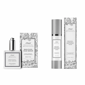 Bakuchiol Facial Serum Oil 1.7 oz & Bakuchiol Moisturizer 1.7 oz Bundle - Retinol Alternative - All Natural Plant Derived Ingredients with Bakuchiol