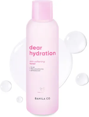 BANILA CO Dear Hydration Skin Softening Toner | Mild pH & Alcohol-Free | Dermatologist Tested | Balances, Hydrates, Gentle Exfoliation Moisturizing Toning Water with AHA (200ml / 6.76 fl oz)