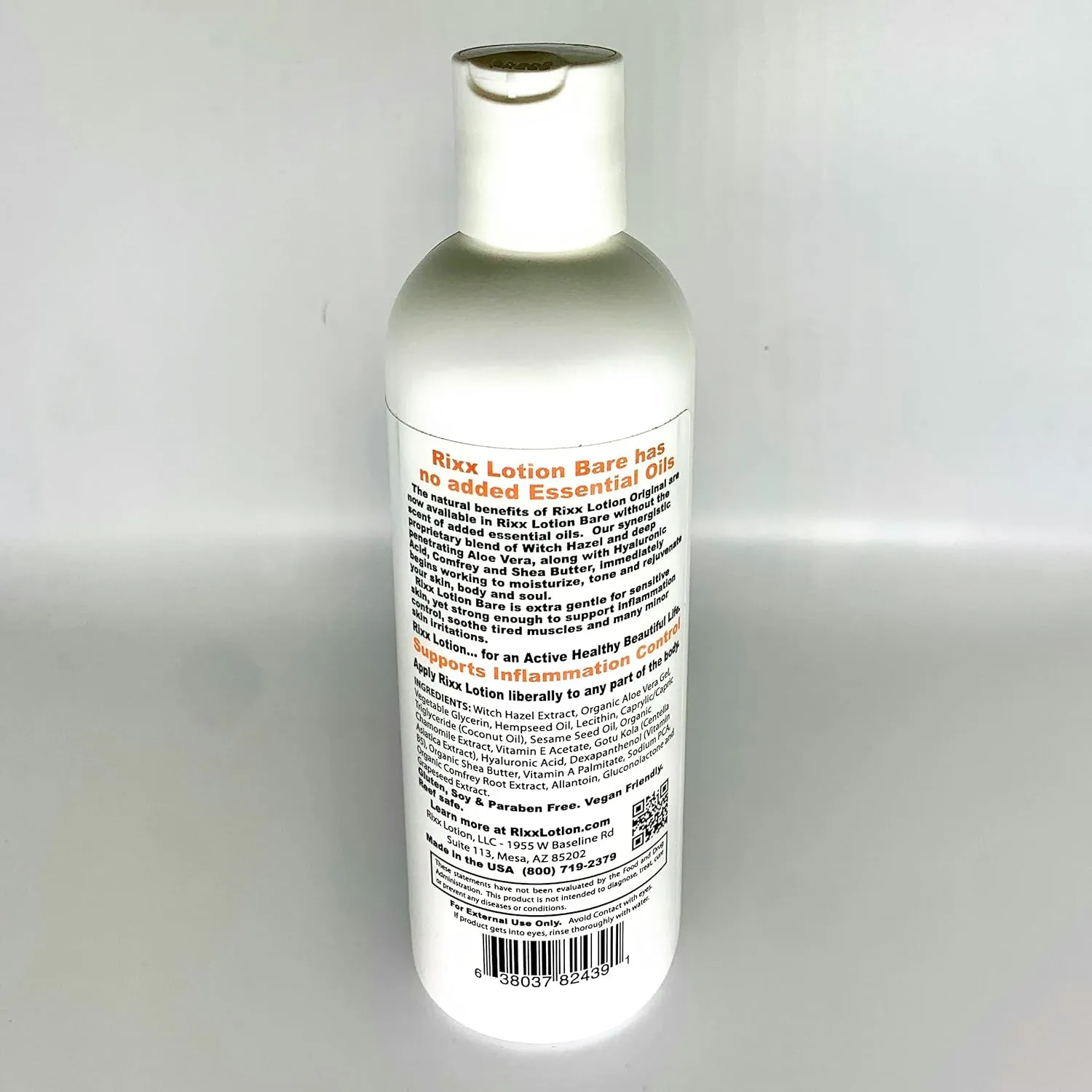 Bare Unscented Natural Herbal Blend (Sport Cap) with Witch Hazel, Aloe Vera, Shea Butter and Hyaluronic Acid. Moisturizer and Skin Toner for Face and Body.