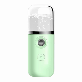 barenx Hand-held Portable Nano Ionic Facial Steamer Mist Sprayer for Makeup Moisturizing Support Adding Toner and Pure Milk - apple green