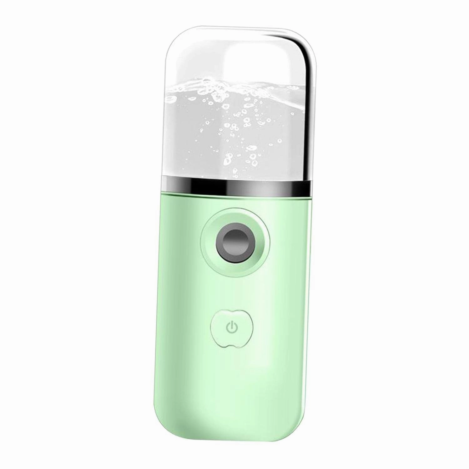 barenx Hand-held Portable Nano Ionic Facial Steamer Mist Sprayer for Makeup Moisturizing Support Adding Toner and Pure Milk - apple green