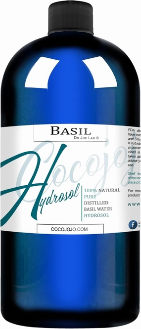 Basil Hydrosol Spray Toner for face Floral Water Cleansing Hydrating Face Mist, for Hydration Pure and Natural Basil Hydrosol for All Skin Types COCOJOJO Basil HYDROSOL - 32 oz